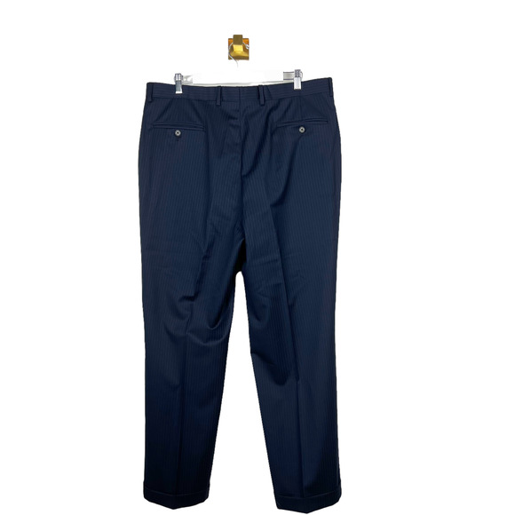 Jack Victor Venice Navy Blue Pinstripe Suit 2-Pc Wool Jacket 44L & Pants 38L - Picture 3 of 13